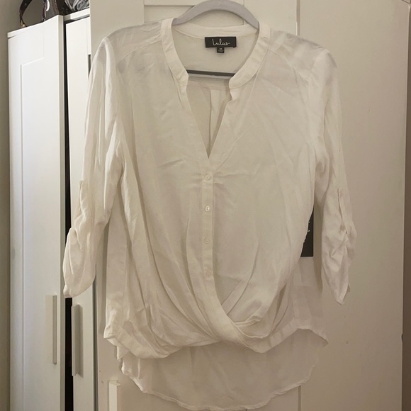 Lulus Tops - Lulu's White Button-Up Top